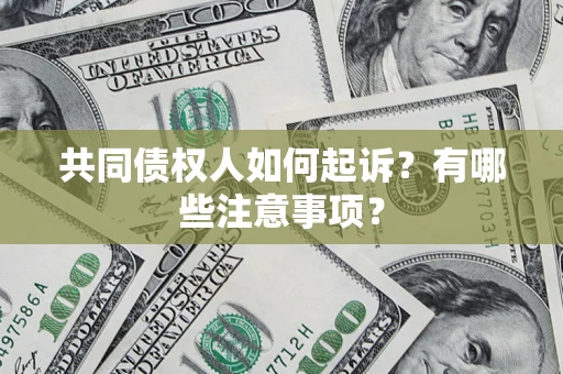 北京共同债权人如何起诉？有哪些注意事项？